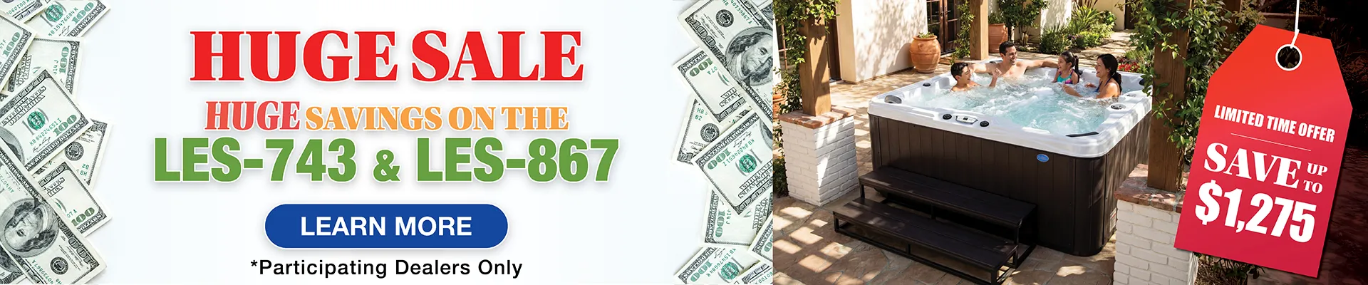 Calspas hot tub being used in a family setting - Santa Fe